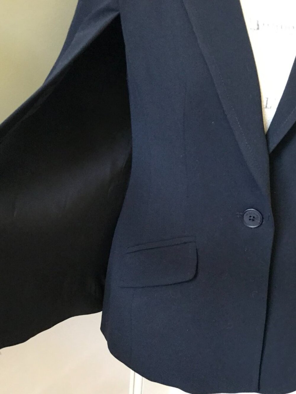 Trina Turk Bee Cape Blazer Jacket Womens 4 Black Crepe Long Sleeve One Button - Picture 9 of 13